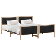 Letto matrimoniale | Letto per adulti | Struttura del Letto con testiera Marrone e nero 180 x 200 cm