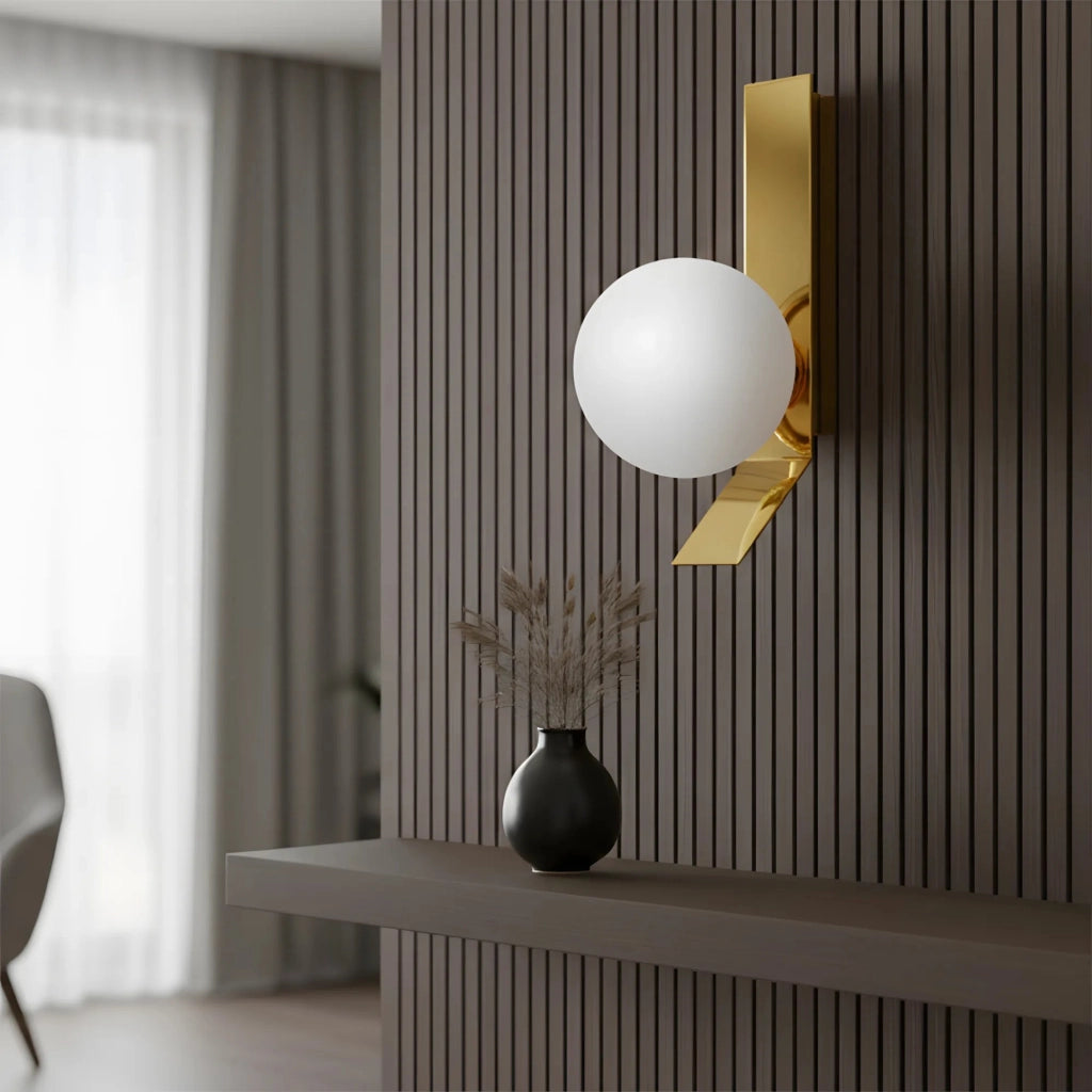 APP1758-1W Applique Da Parete In Oro Spazzolato/bianco