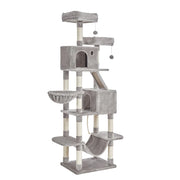 Grande albero per gatti torre gioco 206 cm grigio chiaro 12_0005986