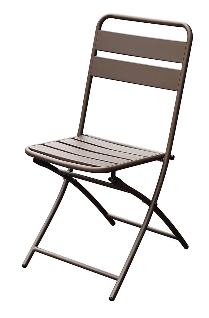 Set 2 Sedie Pieghevoli da Giardino 44x54x85 cm in Ferro Bronzo