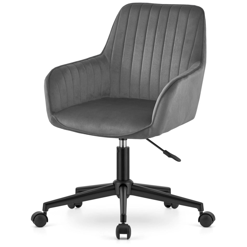Sedia da ufficio Roxy in velluto grigio scuro