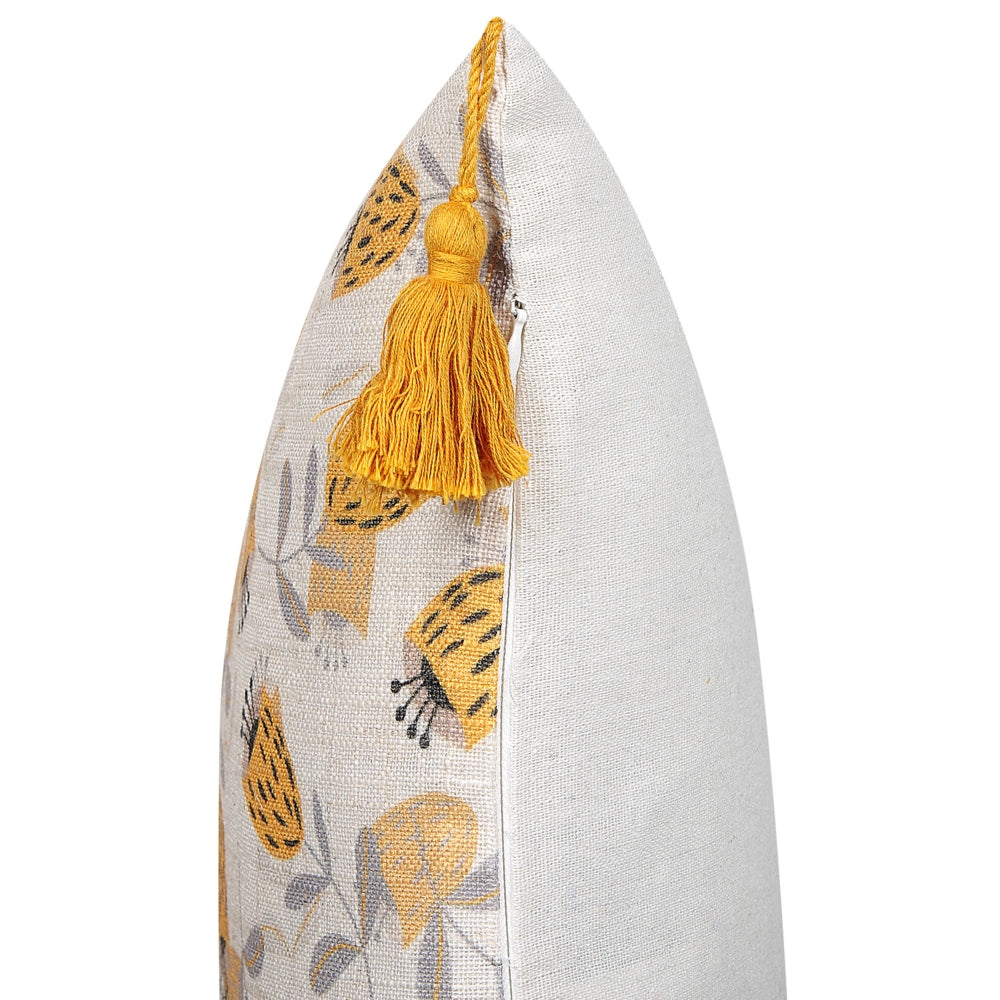 Set di 2 cuscini in poliestere di colore giallo e beige 45 x 45 soggiorno camera da letto