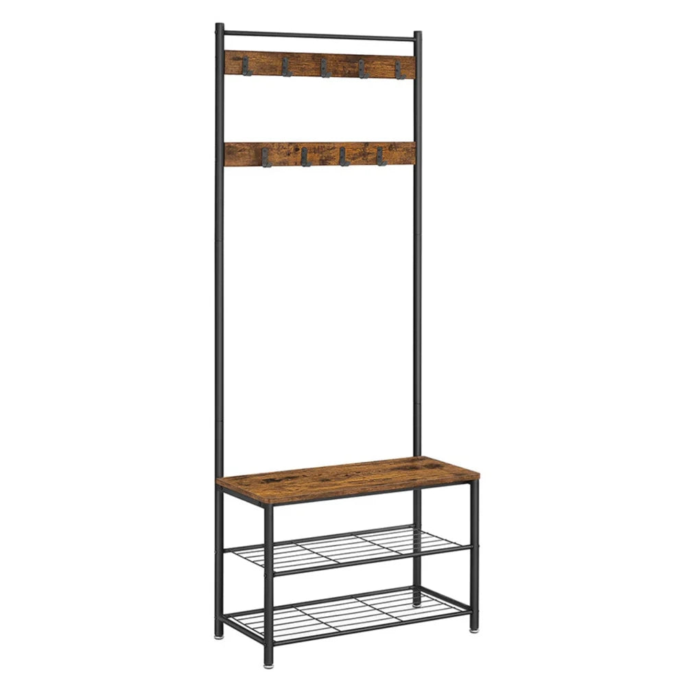 Appendiabiti da ingresso 70 x 32 x 175 cm marrone 12_0003794