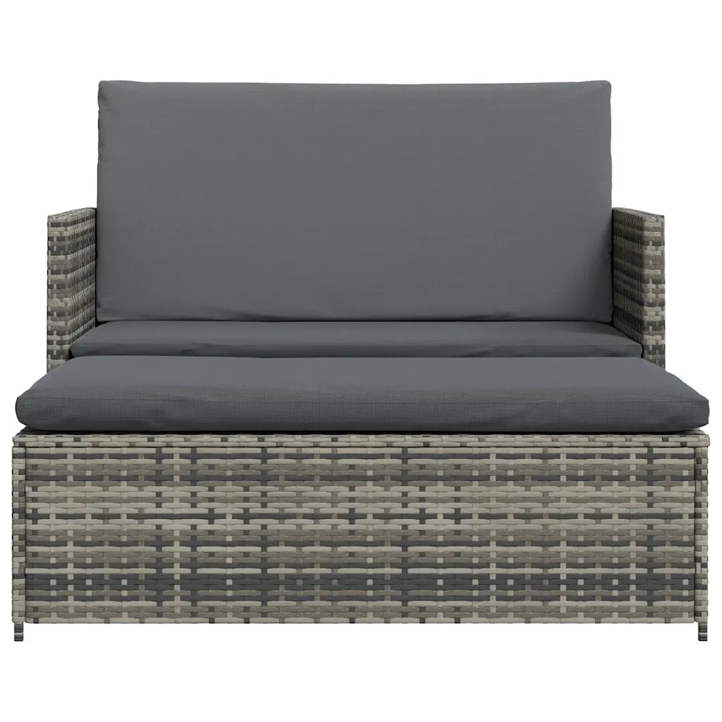 Set Divani da Giardino 2 pz | Set Salotto da Giardino con Cuscini in Polyrattan Grigio