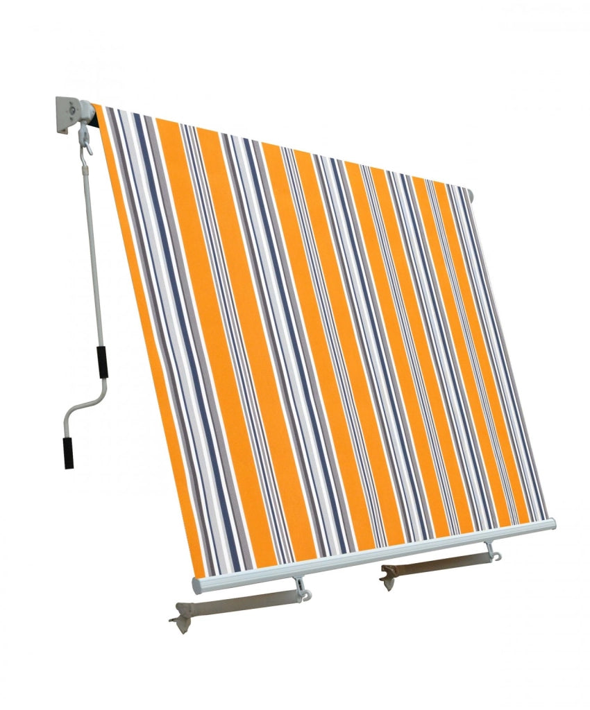 Tenda da sole a caduta con bracci L 245xH 245cm, poliestere 280 gr/m² riga giallo Fredi Goly