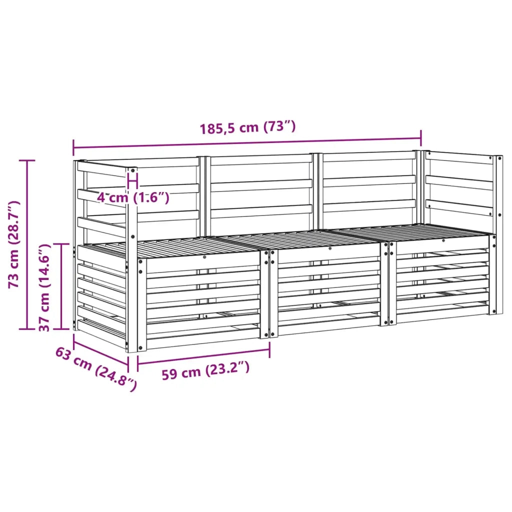 Set divani Legno di Acacia Massello 3391294