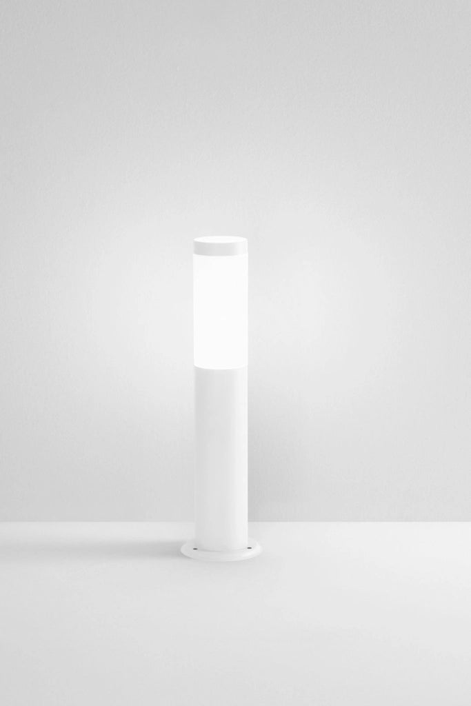 PALO TOKYO IN ACCIAIO INOX E POLICARBONATO BIANCO 1 LUCE ATTACCO E27 IP44 450X115X115MM