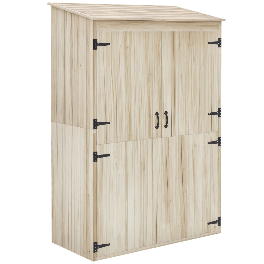 Armadio da giardino ¨C zephmum ¨C legno naturale 120x57x183 cm