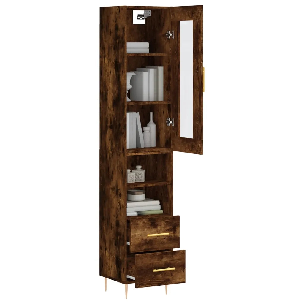 Credenza Rovere Fumo 34,5x34x180 cm in Legno Multistrato 3199294