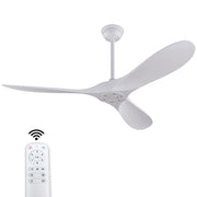 Ventilatore da soffitto bianco 60 pollici senza luce con telecomando, pale ABS, motore DC reversibile, timer, moderno per camere e terrazze
