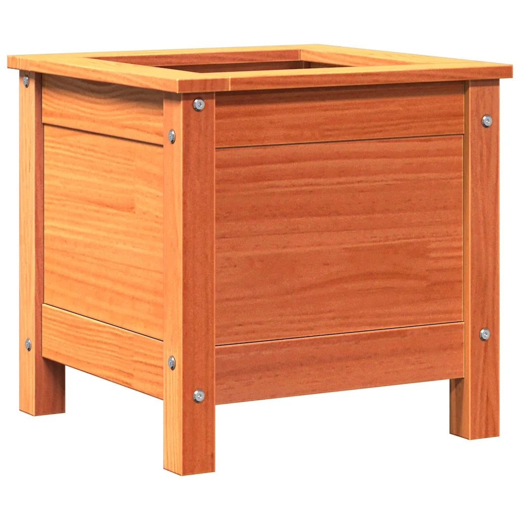 Vaso da giardino-Fioriera Esterno-Contenitore per Piante Marrone cerato 40 x 40 x 39 cm Pino massello