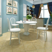 Sedie da Pranzo 4 pz Bianche in Legno Massello di Hevea cod mxl 24309