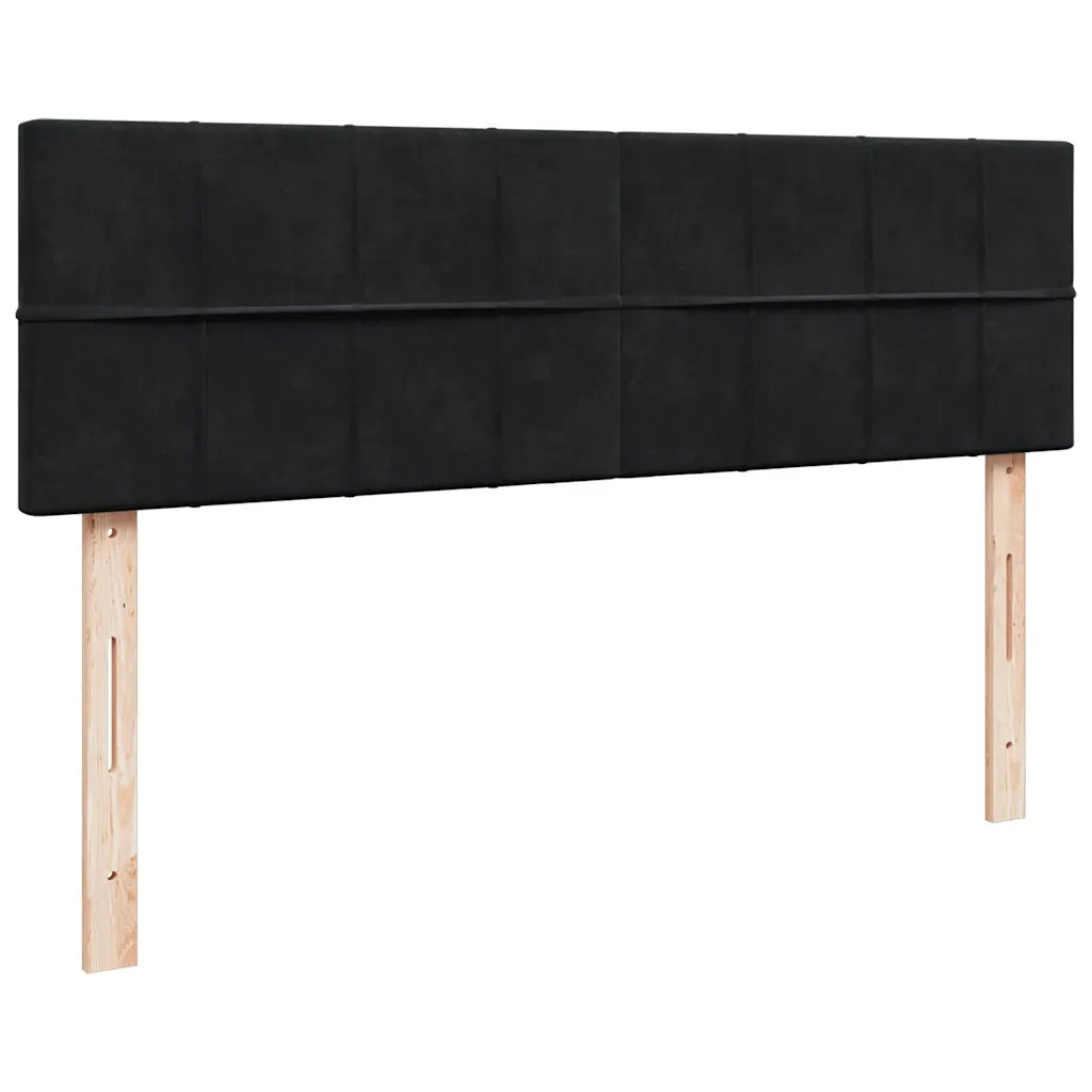 Struttura Letto Pouf con Materasso Nero 140x190 cm in Velluto 3312622
