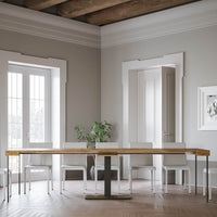 Consolle Allungabile in Legno e Ferro H77x40x90/300cm Capital Quercia Classica