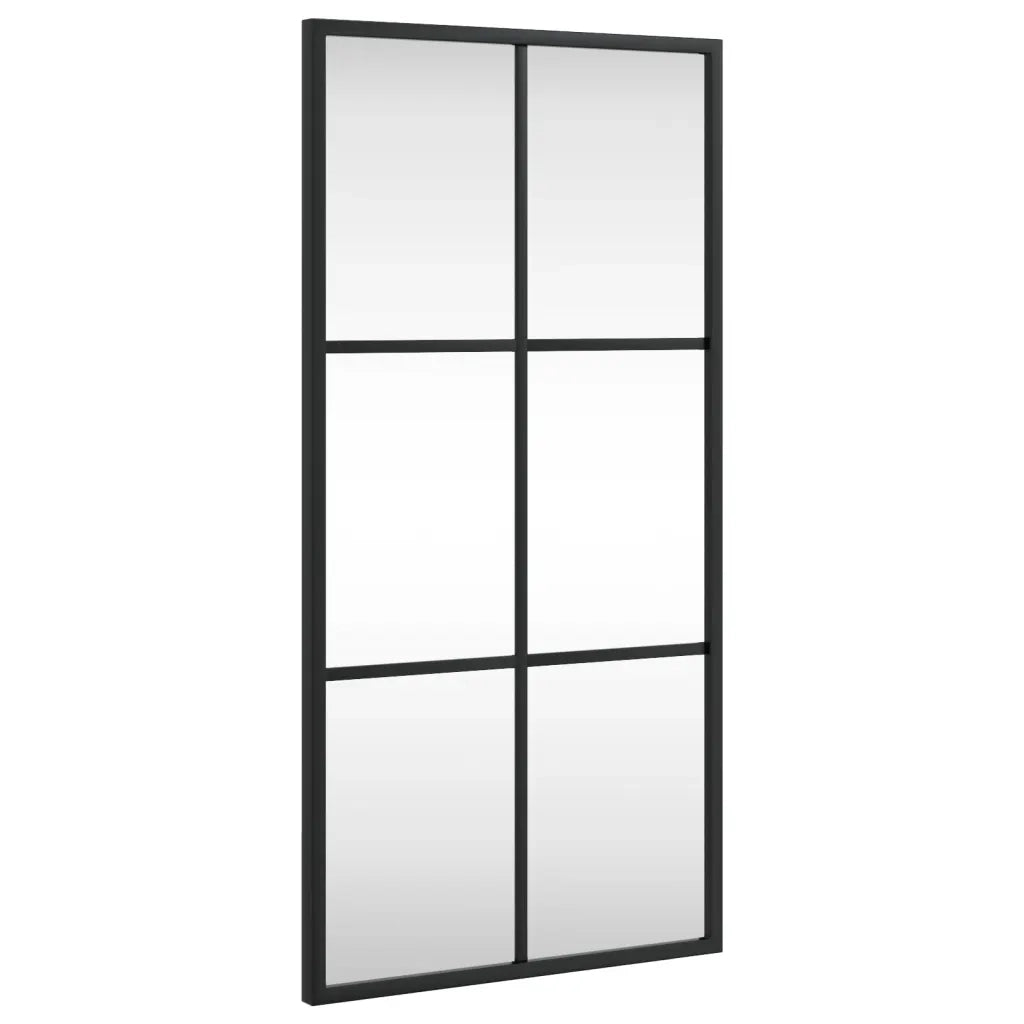 Specchio da Parete-Specchio a Muro-Specchio Decorativo Nero 30x60 cm Rettangolare in Ferro