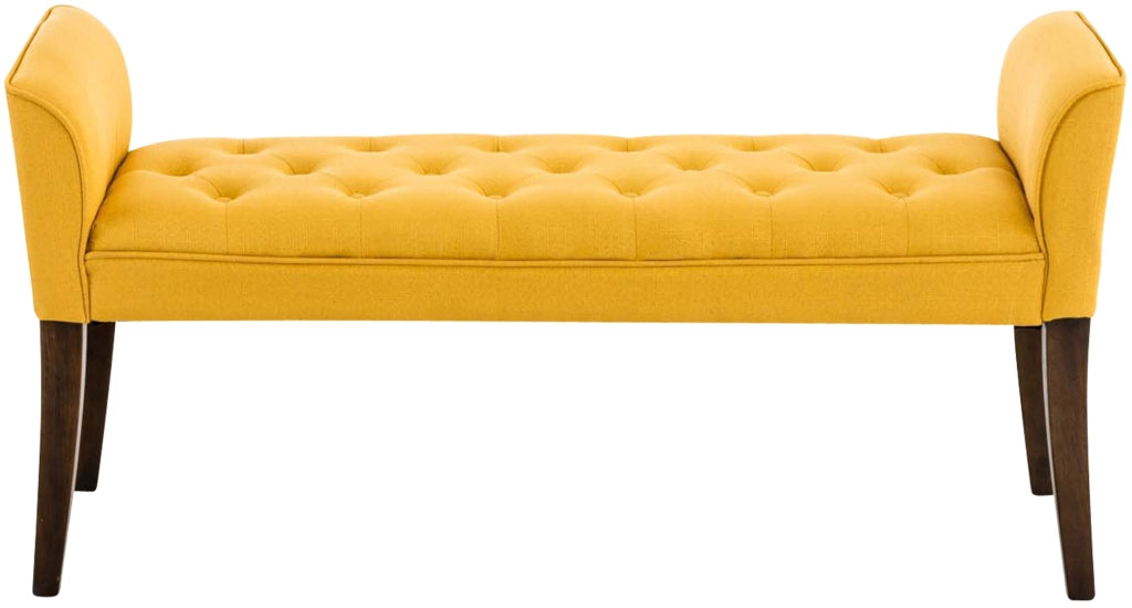Panchina Cleopatra in tessuto giallo,antico scuro