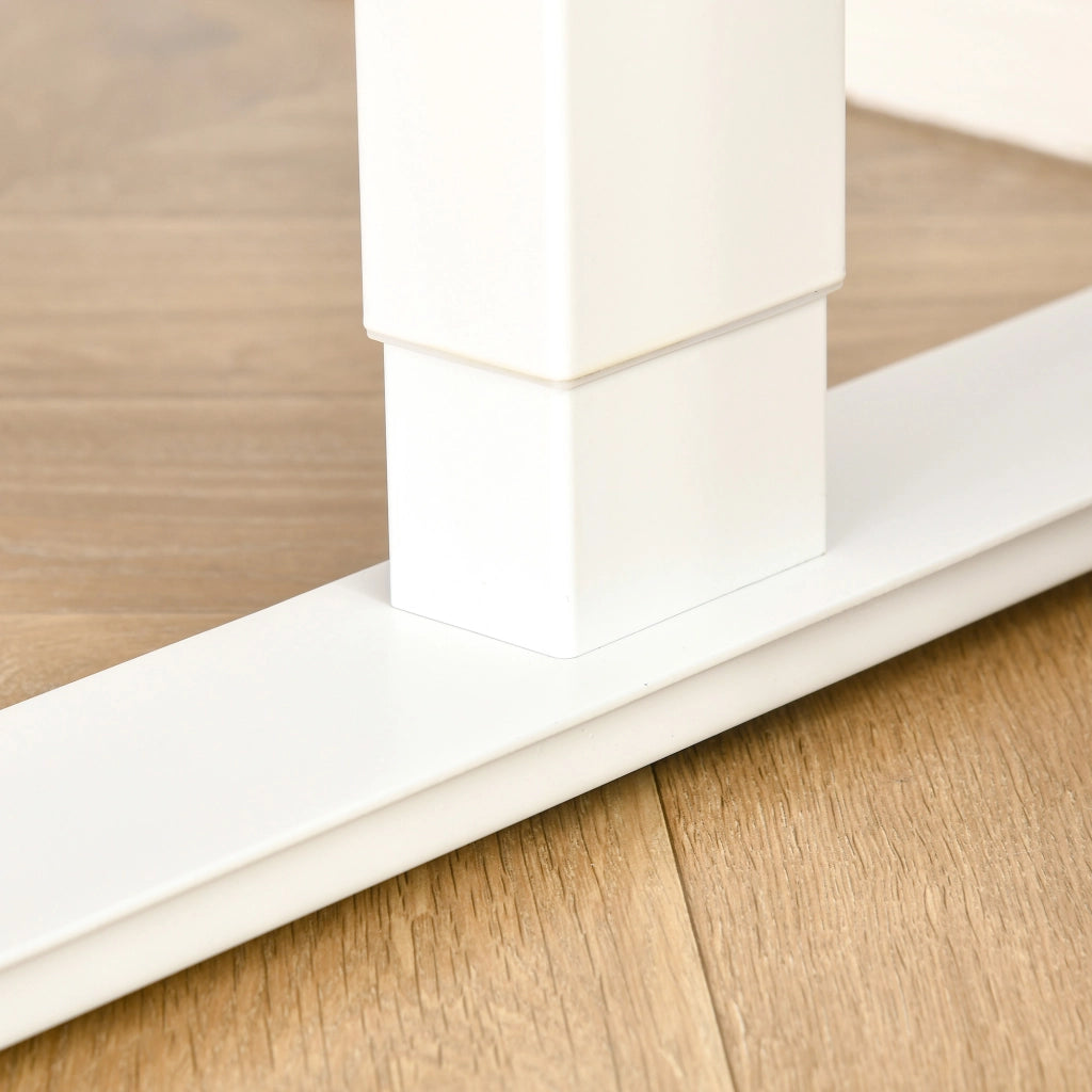 Scrivania lineare elettrica regolabile in altezza con 4 memorie piano 140 × 70 cm in ferro bianco per ufficio