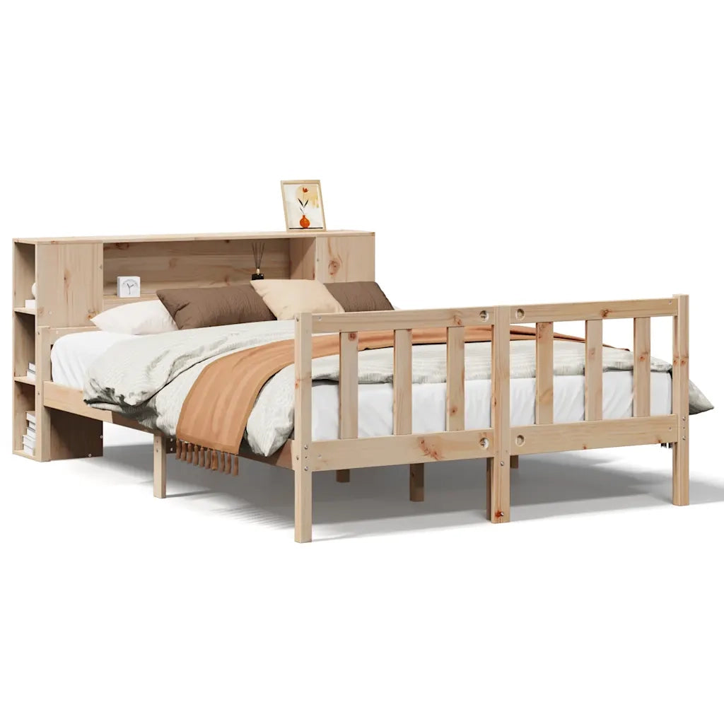 Letto Libreria senza Materasso 160x200 cm in Legno di Pino 3322090