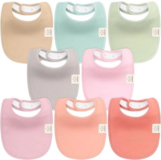 Set di 8 asciugamani per bambini biologici - asciugamani per bambini in cotone, asciugamani per bambini contro le macchie per i denti, asciugamani per bambini morbidi e assorbenti lavabili per bambini e bambini piccoli (color pastello opaco)