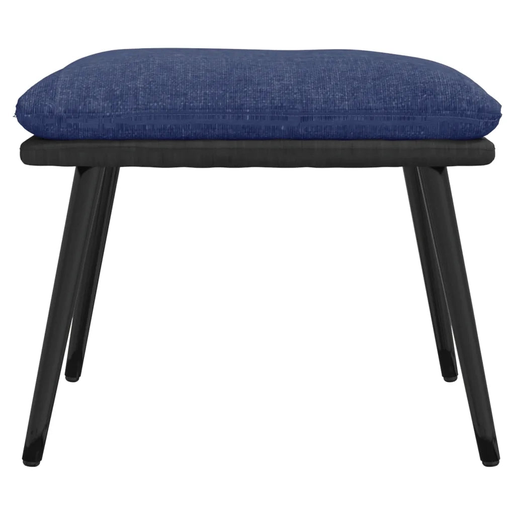 Poggiapiedi Blu 45x29,5x35 cm in Tessuto e Similpelle 341519