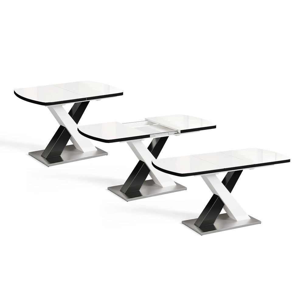 Tavolo da pranzo Chinto Nero/Bianco 120 x 80 cm Estensibile Vicco