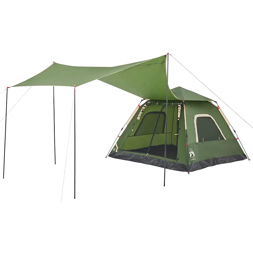 Tenda a Cupola da Campeggio 5 Persone Verde a Rilascio Rapido 4004146