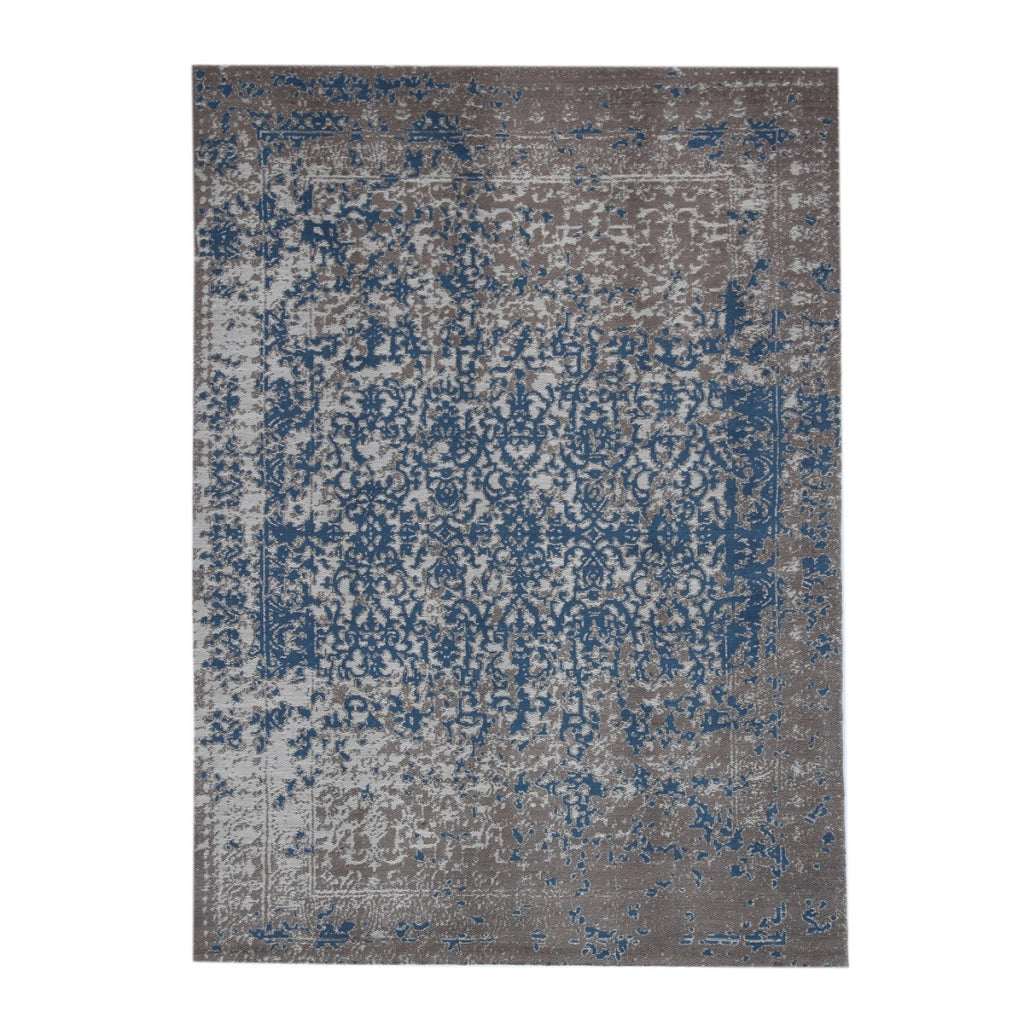 Tappeto Vintage Sunny 300 Beige e Blu per Interno ed Esterno