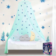 Letto a due posti con illuminazione stellare per bambine - materiale polyester - ideale per lettino da viaggio, letto per bambini, materasso - facile da montare, esterno/interno, tenda da campeggio