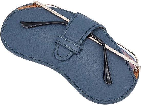 Portatile brillenkoker in pelle per viaggiare - Borsa sottile per occhiali da sole da portare con sé - Tasca morbida per occhiali da lettura