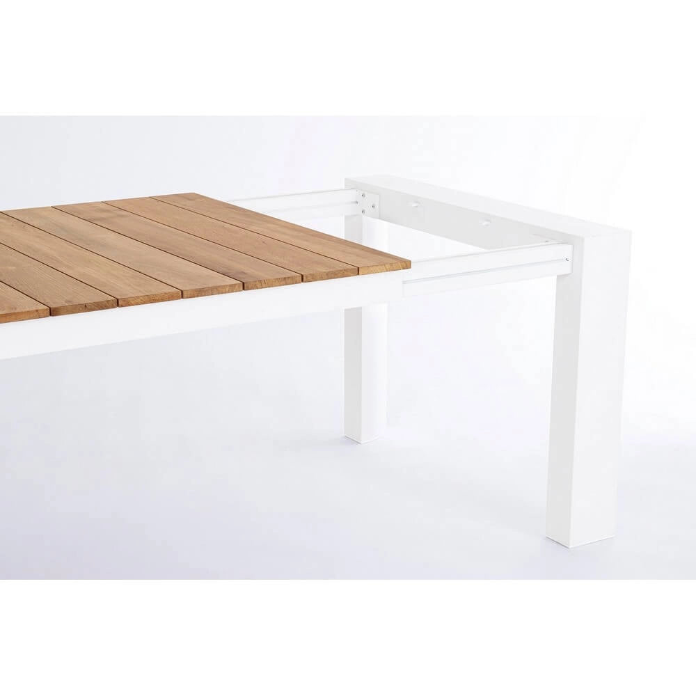 Tavolo da Giardino Allungabile in Alluminio e Teak 228/294x100 cm - CAMERON