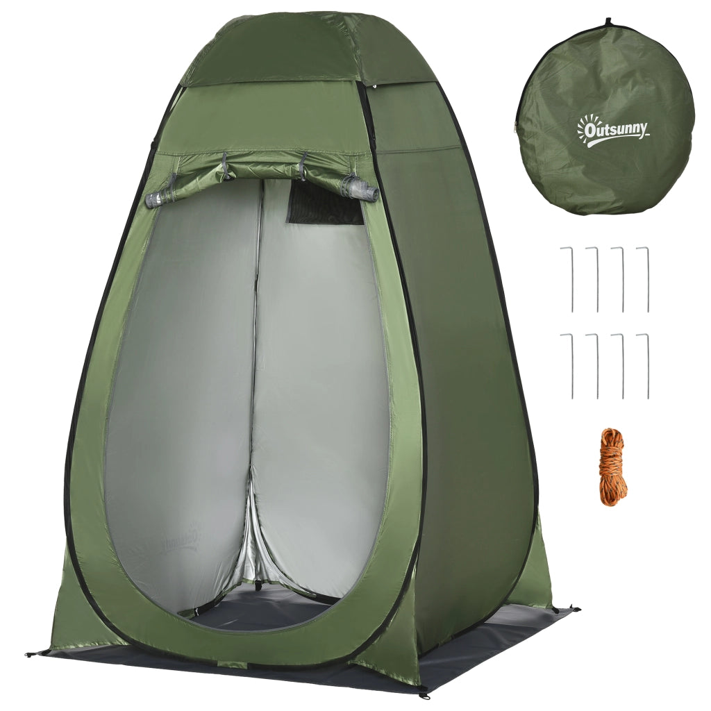 Tenda Doccia Esterno da Campeggio ¨C zephmum ¨C Verde Scuro 126x124x189 cm