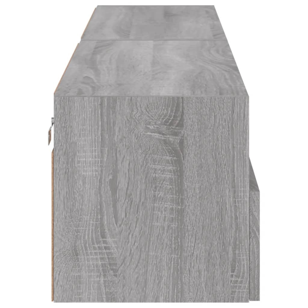 Mobile TV multimediale da parete mensola TV credenza TV per sala da pranzo soggiorno camera da letto 2 pezzi Sonoma 80 x 30 x 30 cm legno ingegnerizzato grigio 02_0029032