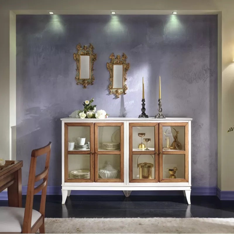 Credenza 4 porte inglesina legno shabby 160x39x104 - Mobili 2G
