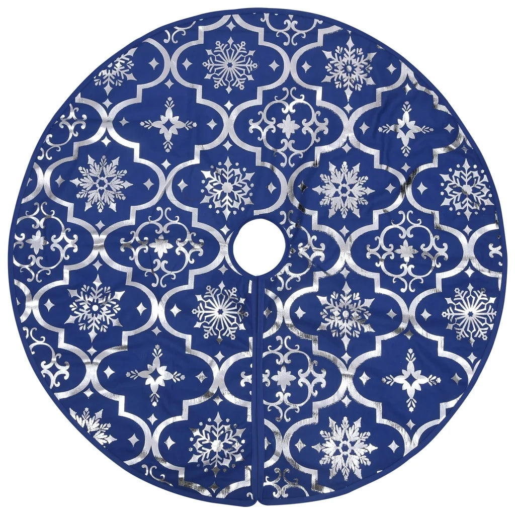 Gonna Albero Natale Raffinata con Calza Blu Tessuto 122 cm 330279