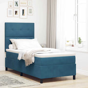 Letto a Sorgente LED Blu Scuro 100 x 200 cm Velluto 3343296