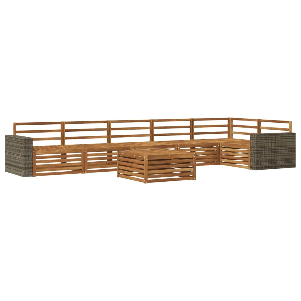 Set di divani da esterno 7 pcs Naturale 79 x 79 x 37 cm