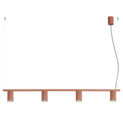Lampadario KARBON 4 ocra rossa