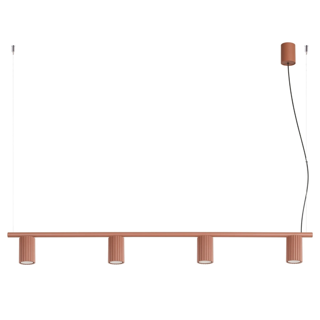 Lampadario KARBON 4 ocra rossa