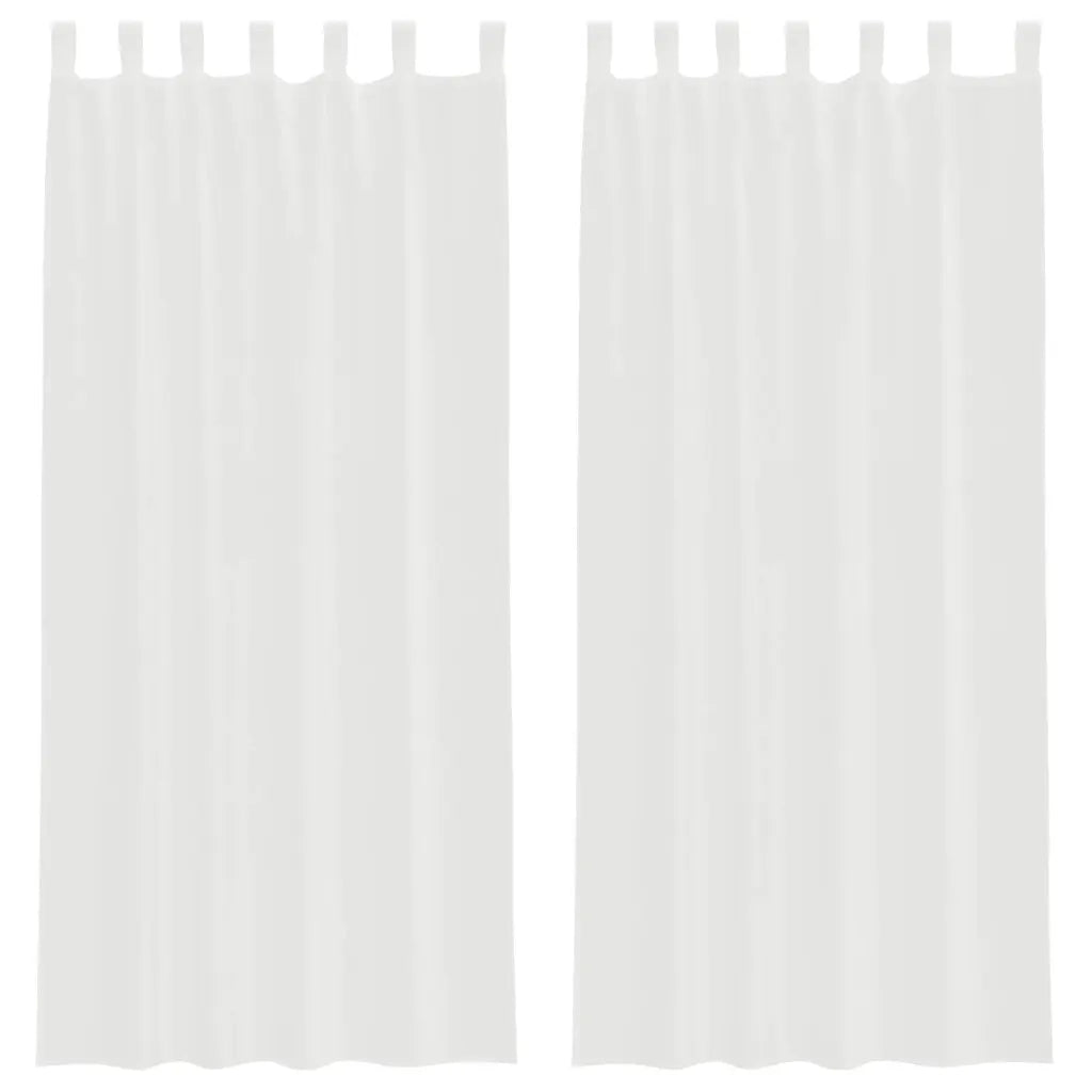 Tende in Voile con Passanti 2 pz Bianco 140x225 cm