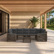 Set Divano da Giardino 8 pz Grigio polyrattan 3435359