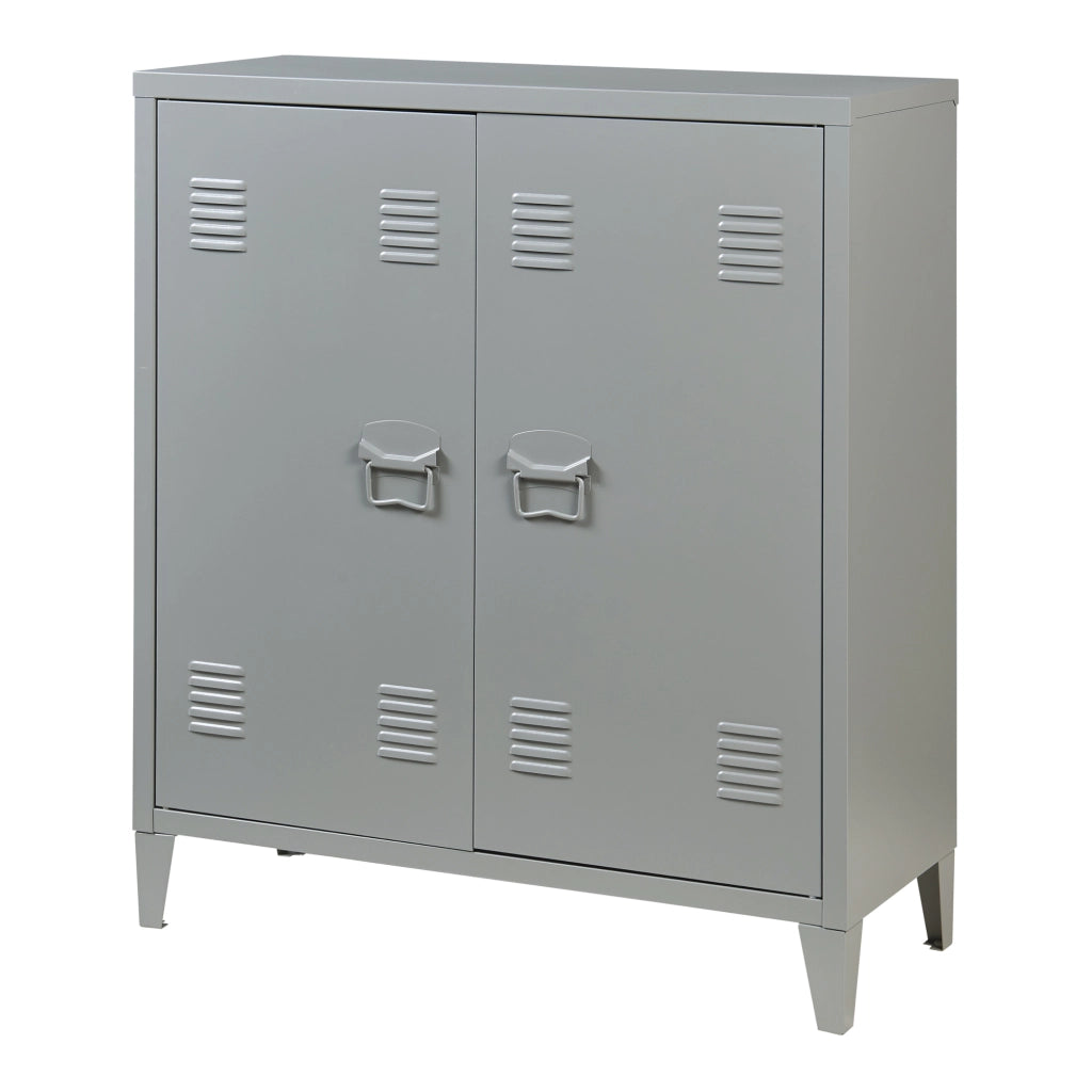 Armadietto da Ufficio Oripää in Acciaio 90 x 80 x 33 cm Grigio scuro [en.casa]