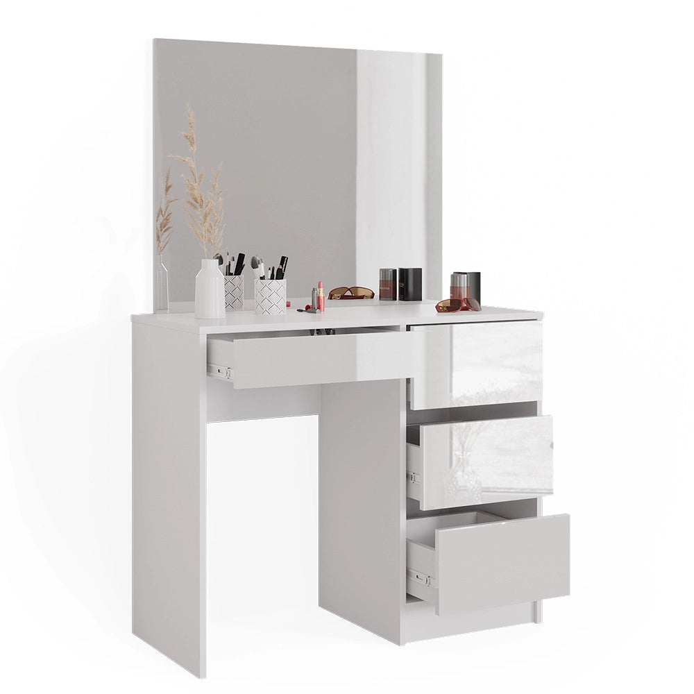 Vicco Tavolo da toeletta Bianco 40 cm con sgabello