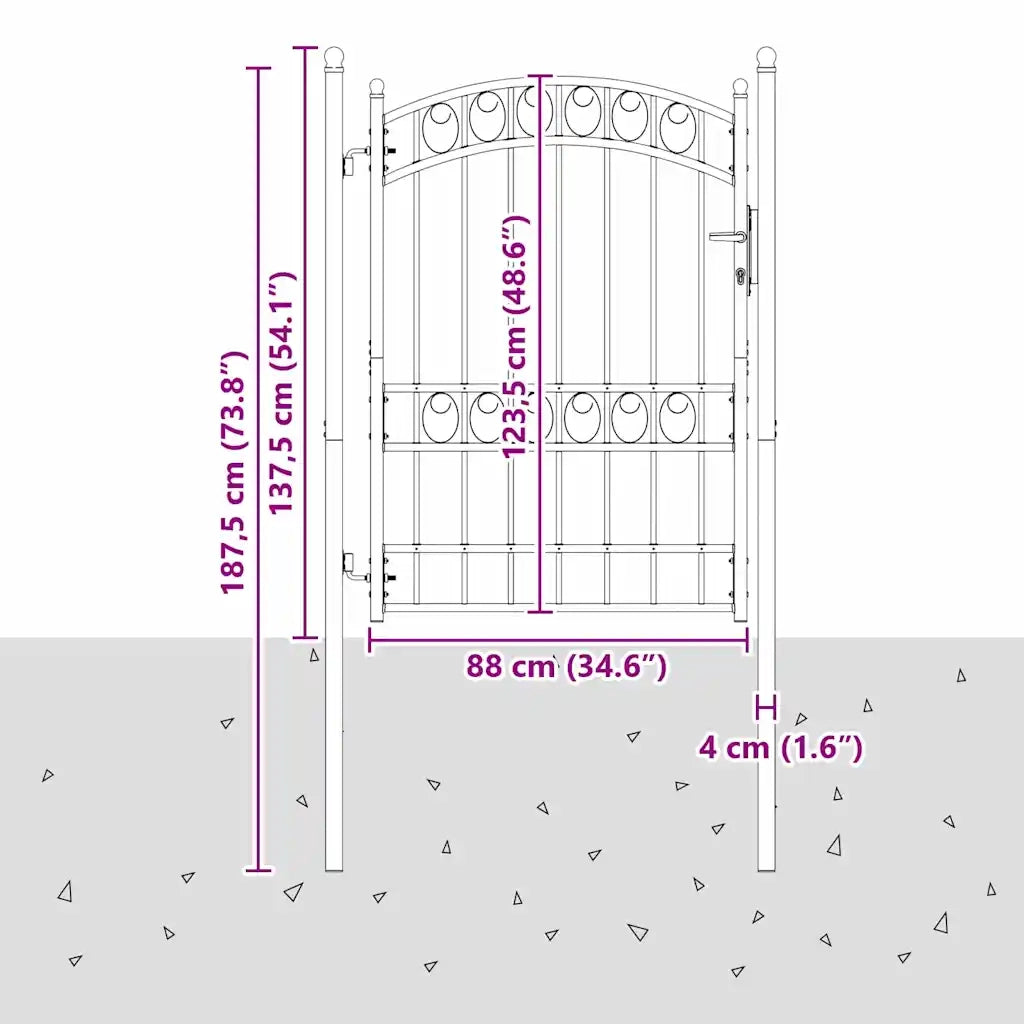 Cancello per recinzione EMMEN 170 x 100 cm 42008975