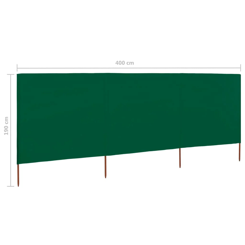 Paravento/paravento pieghevole a 3 pannelli x tessuto 400 x 160 cm verde 02_0008811