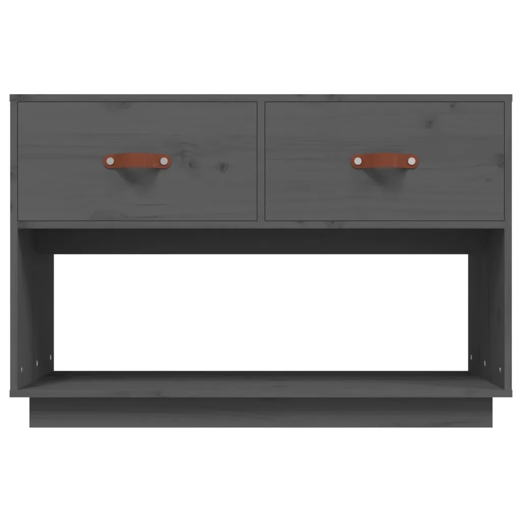 Mobile Porta TV Grigio 90x40x60 cm in Legno Massello di Pino 821524