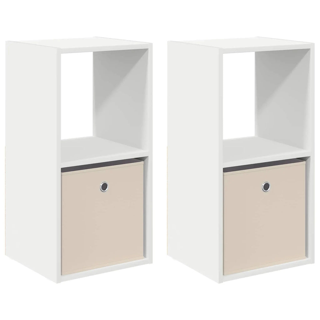 Comodino 2 pcs Bianco 35 x 32 x 68,5 cm Legno multistrato 8000629