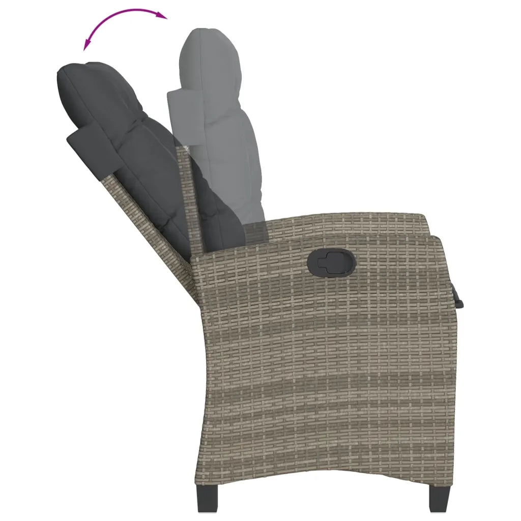 Set da Pranzo da Giardino 5 pz con Cuscini in Polyrattan Grigio 3212783
