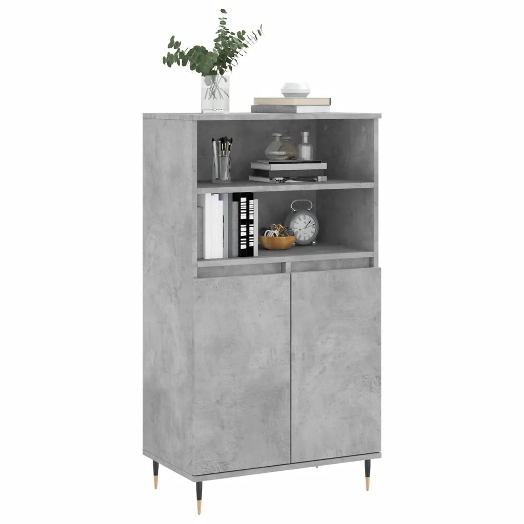 Credenza | Madia | Buffet da pranzo | Armadio da pranzo Grigio Cemento 60x36x110 cm in Legno Multistrato