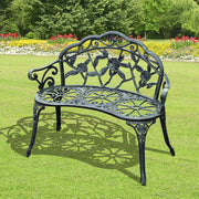 Panchina da giardino 2 posti in metallo verde antico 100 x 54 x 78 cm