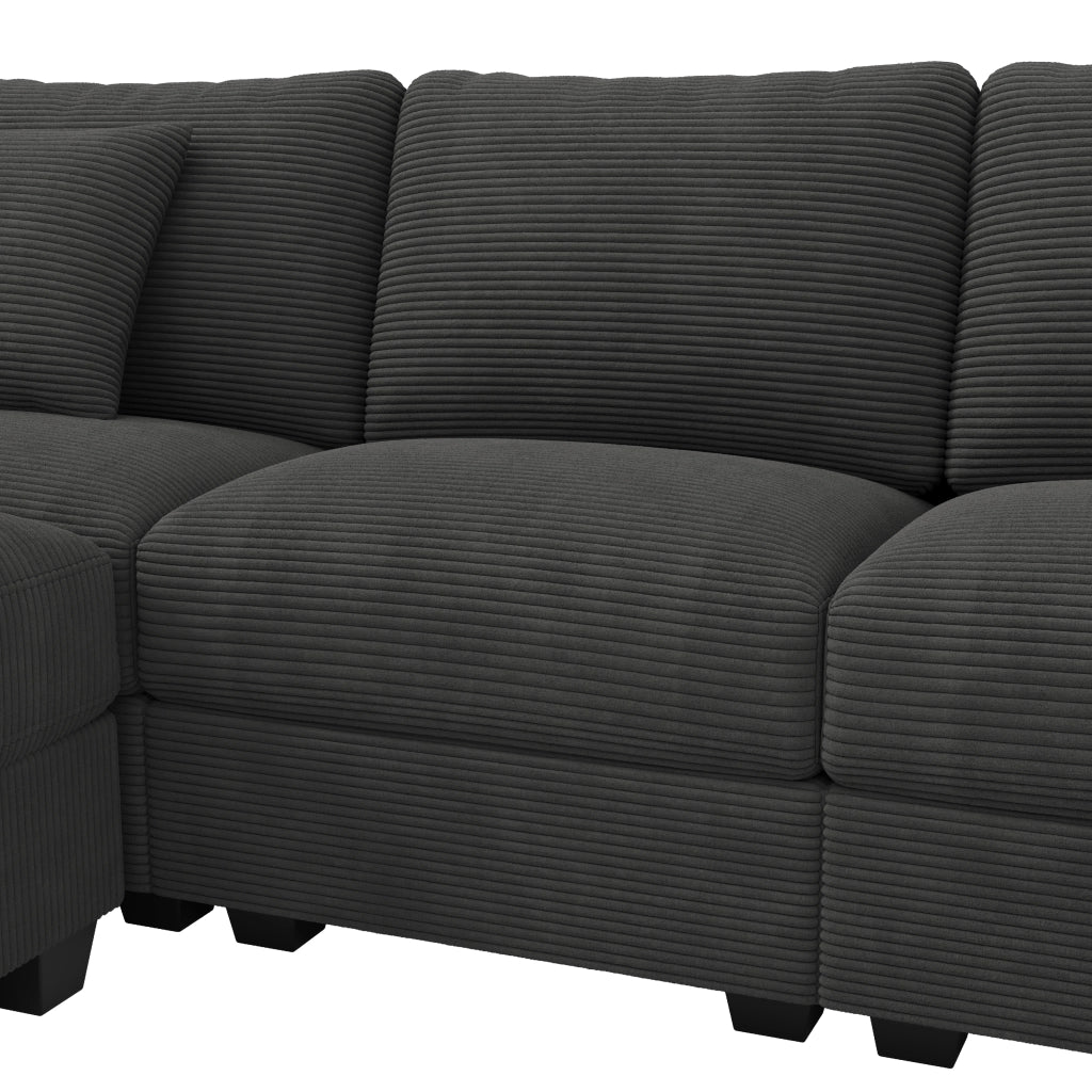 DIVANO MODULARE ANGOLARE 275,5x139x87 cm in velluto a coste grigio